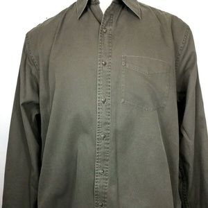 Banana Republic Army Green Button Work Shirt Large
